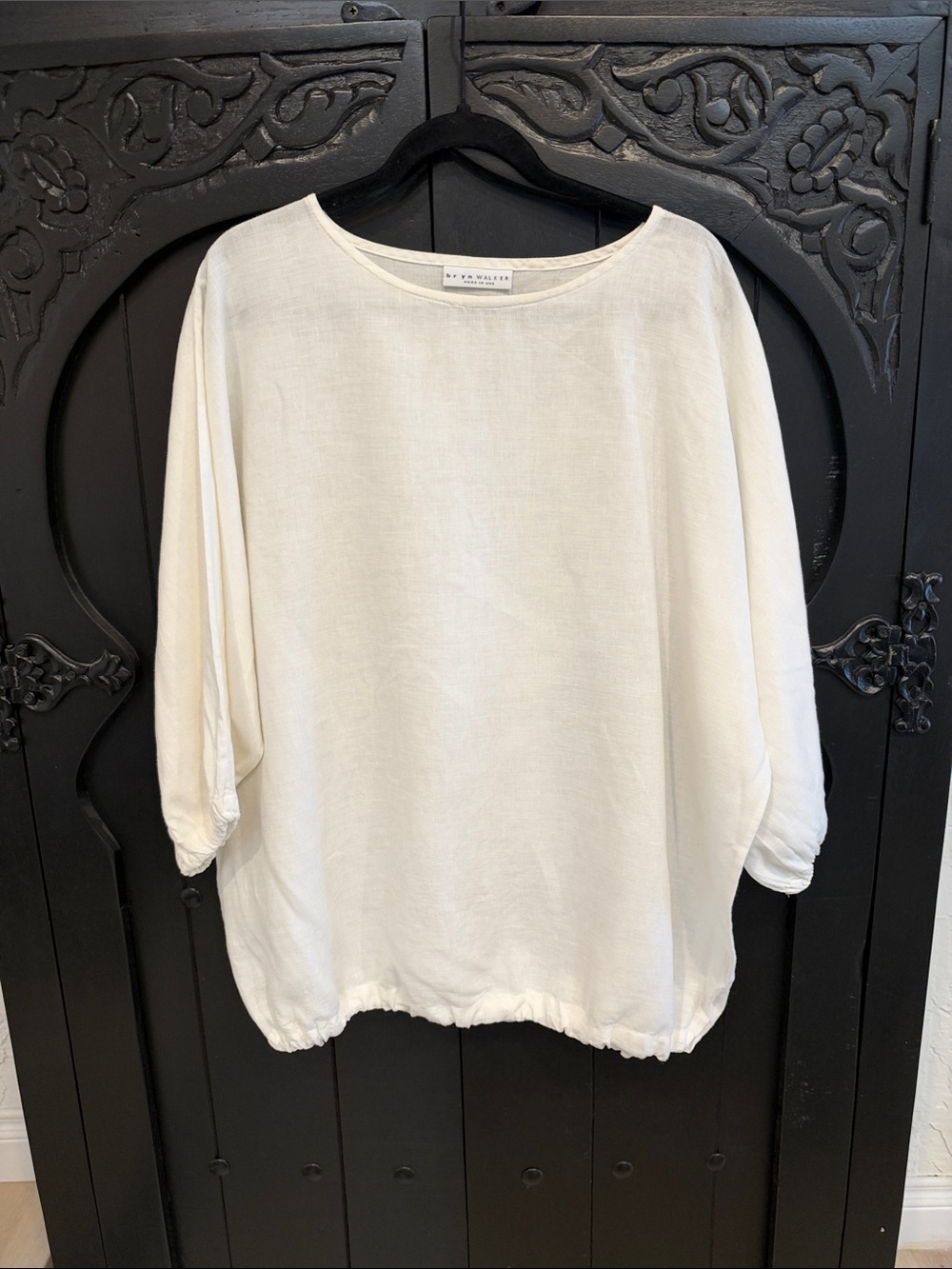 bryn Walker White Linen Relaxed Boatneck Tunic